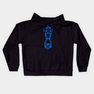 Blue Glow Motorcycle Kids Hoodie